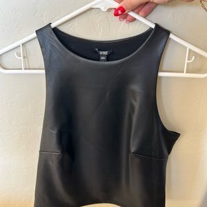 Express Body Contour Leather Tank